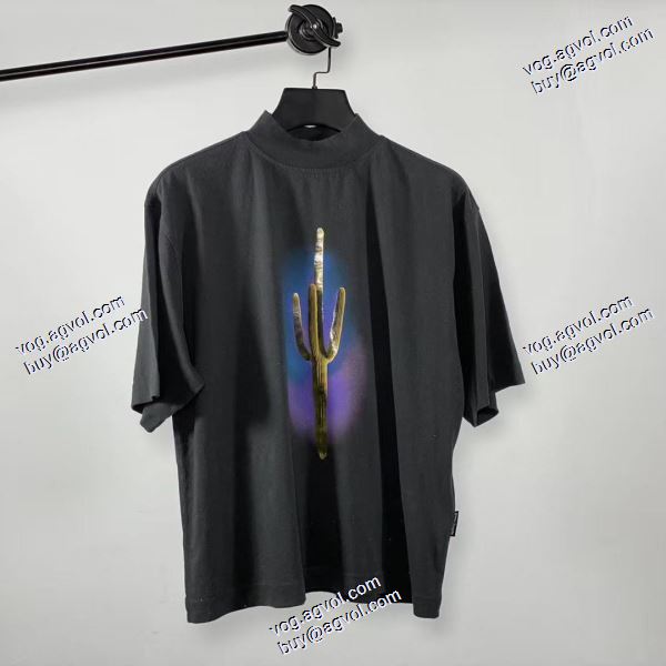 ◆モデル愛用◆ パーム エンジェルス Palm Angels 2020秋冬 スーパーコピー 激安 星空サボテンプリント半袖Tシャツ